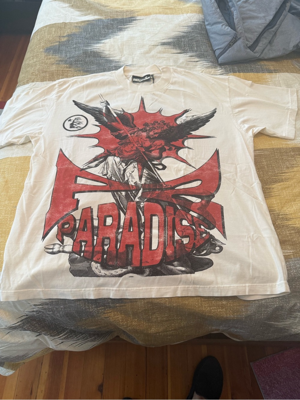 Hellstar Bigger Than Satan Mens White Graphic Paradise T-Shirt Size XL